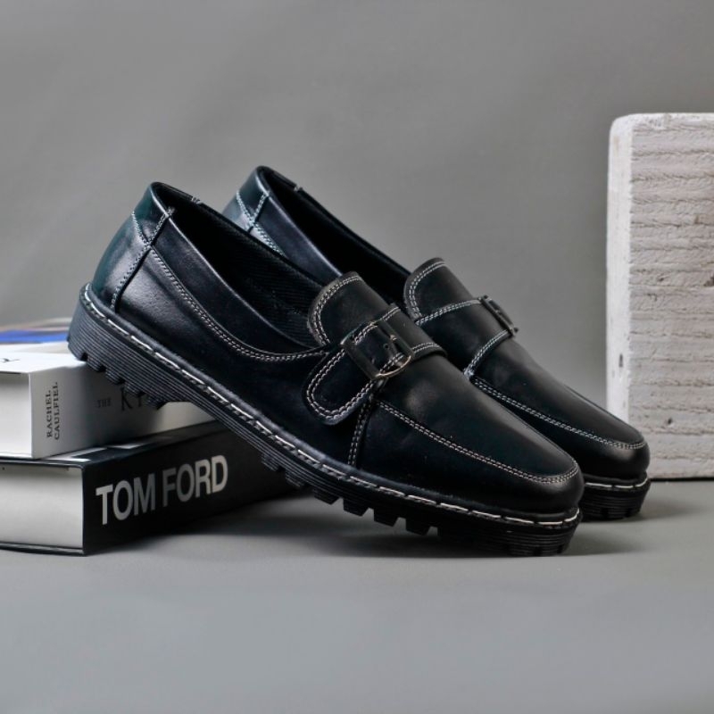 Sepatu Formal Pria Casual Kantoran Nikahan kulit sintetis asli original Pantofel pria resmi formal h
