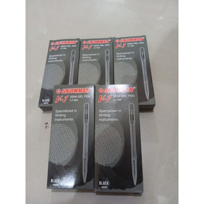 

(1pak)Bolpoin Snowman v1/Pulpen semi gel 0,7mm/ballpoint warns hitam/polpen murah