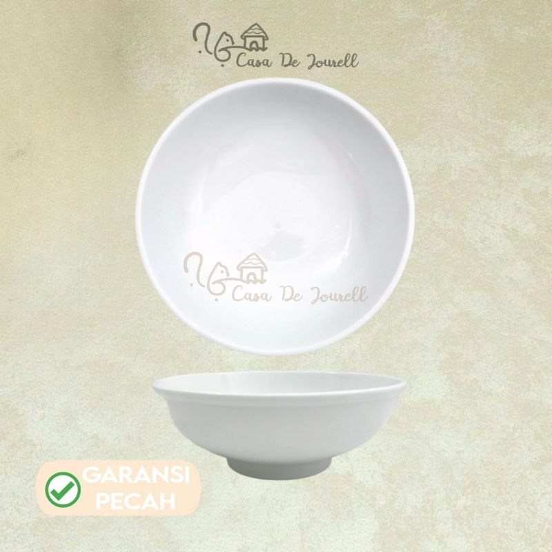Mangkok Mie Ceper 7.5", 8.5" P/Keramik/Mangkok Mie ceper polos putih