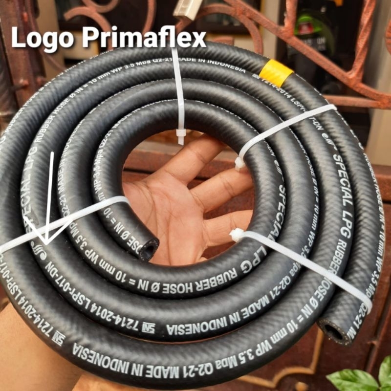 Selang gas lpg PRIMAFLEX   karet murni high quality mutu iso