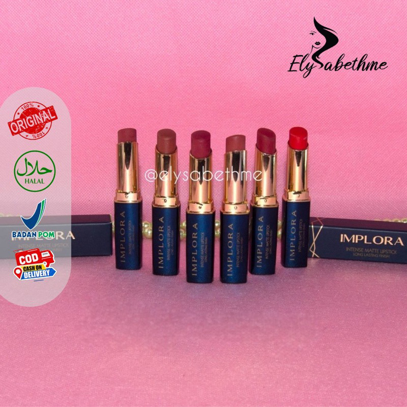 ELYSABETHME Implora cosmetic lipstick intense mattee stick powder lip bibir gincu