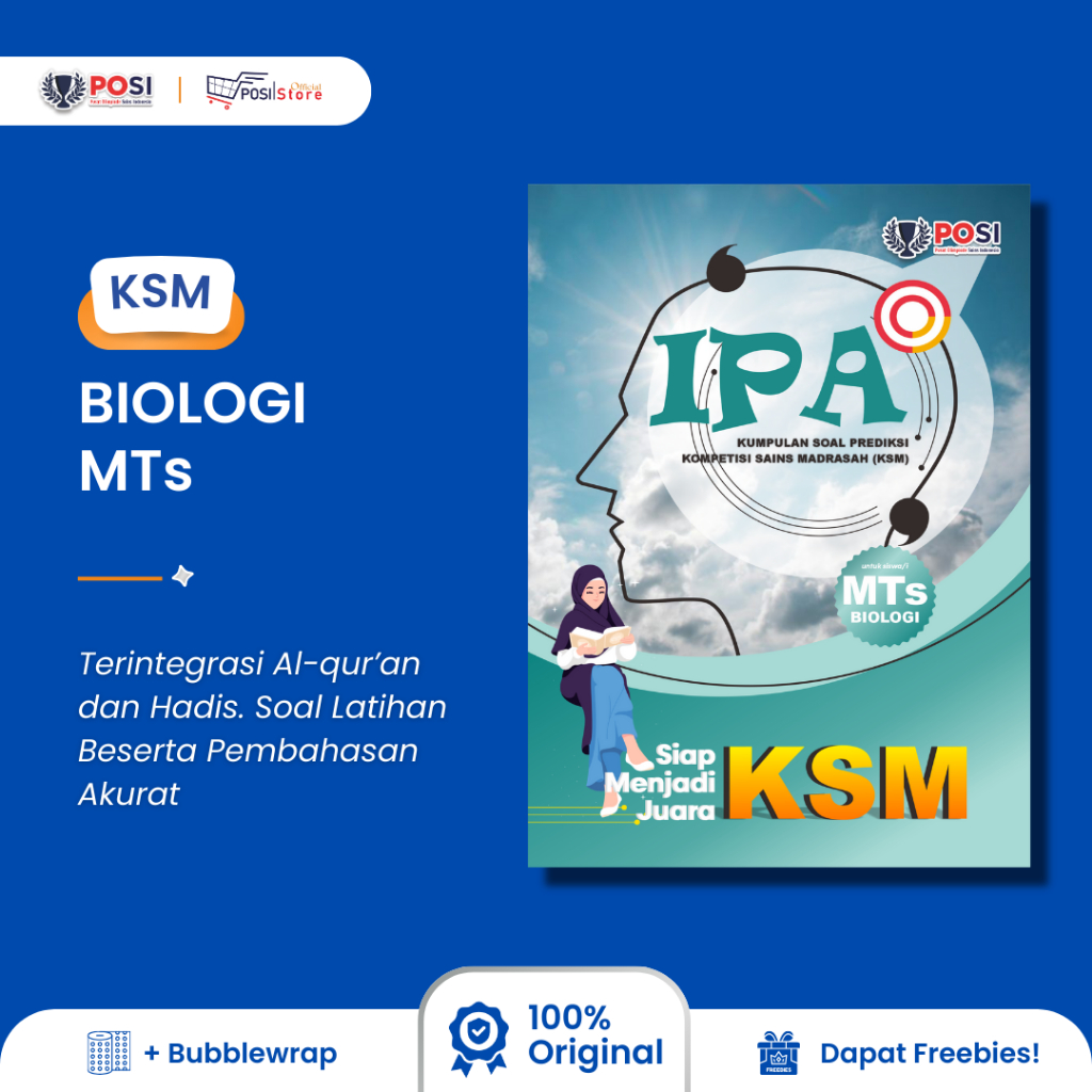 Buku POSI Persiapan KSM BIOLOGI MTs TERINTEGRASI Full Soal Latihan PLUS Pembahasan Akurat