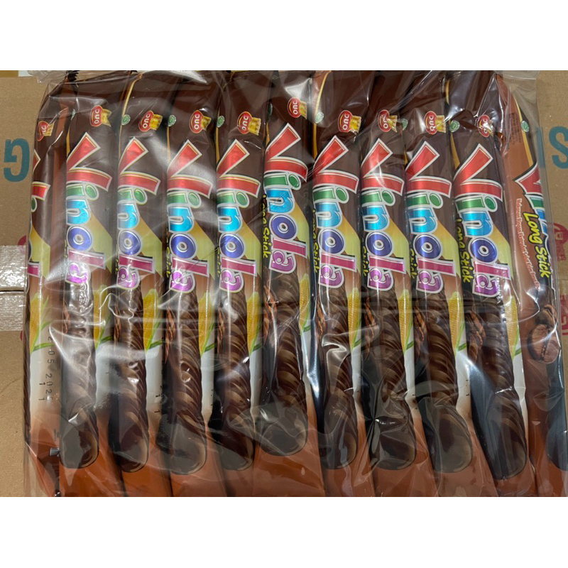 

vinola long stick aneka rasa ( coklat ,kopi , vanila, stroberry) 1 pack isi 20