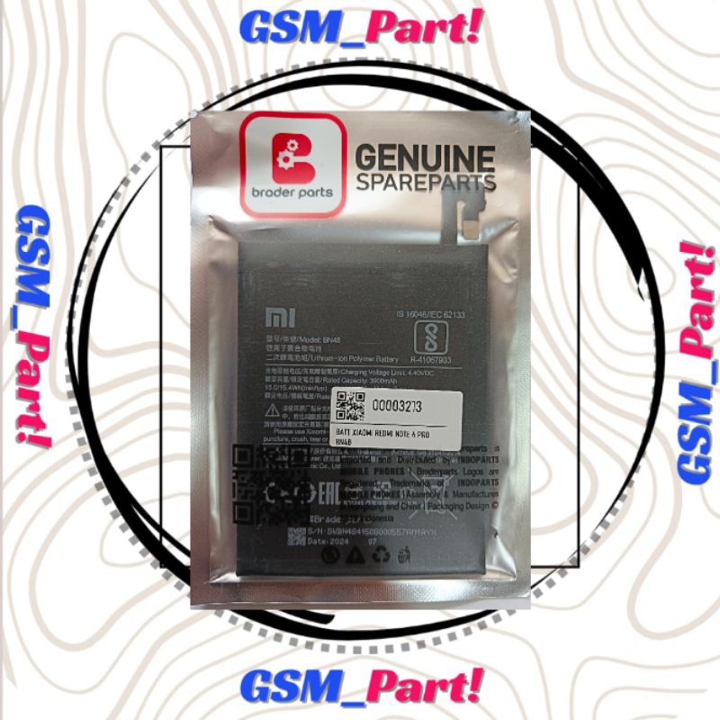 BATRAI XIAOMI BN48 ( REDMI NOTE 6 PRO) ORI 100%