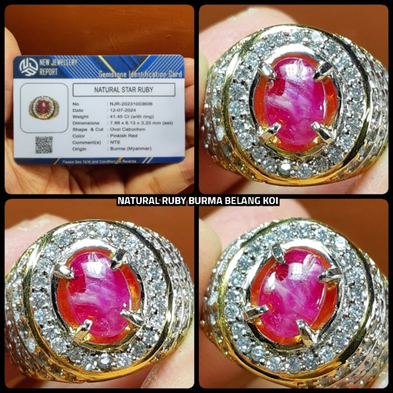 NATURAL STAR RUBY BURMA ( BELANG KOI MYANMAR NTE YA )