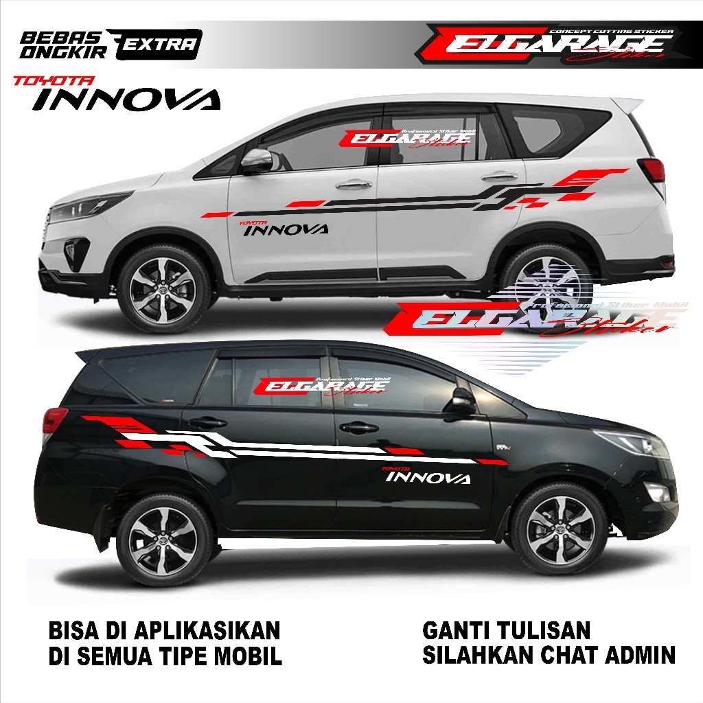 New stiker mobil toyota kijang innova reborn cutting sticker body samping mobil kijang innova reborn