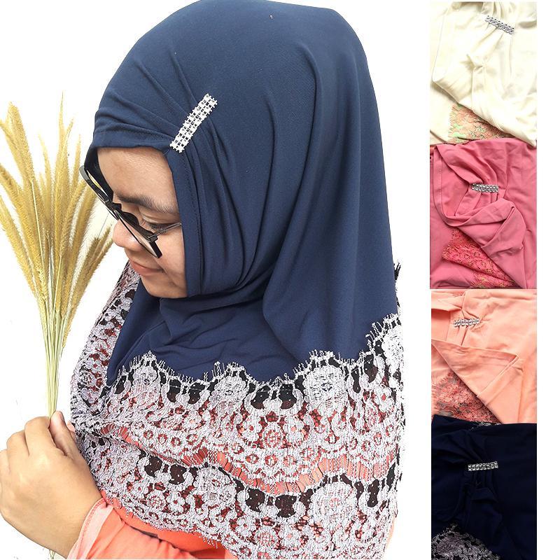 Hijab Kepala Kerudung Zahia Jilbab Instan Polos Tanpa Pet Pendek Langsung Pakai Short Bahan Jersey S
