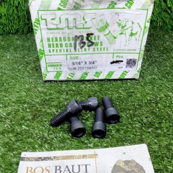 Baut L Socket Head Baja UNC 12.9 - 5/16X3/4 Hitam