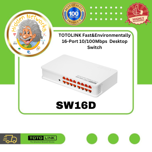 TotoLink SW16D 16-Port 10/100Mbps Desktop Switch auto negotiated RJ45 ports