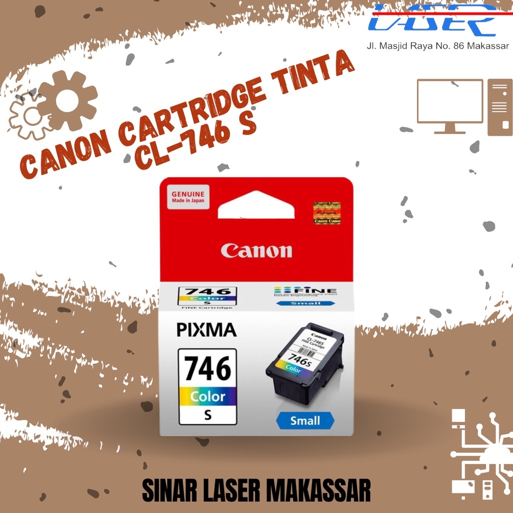 CARTRIDGE TINTA CANON CL-746 SMALL COLOR 746S COLOR 746S CL ORIGINAL / TINTA PRINTER CANON