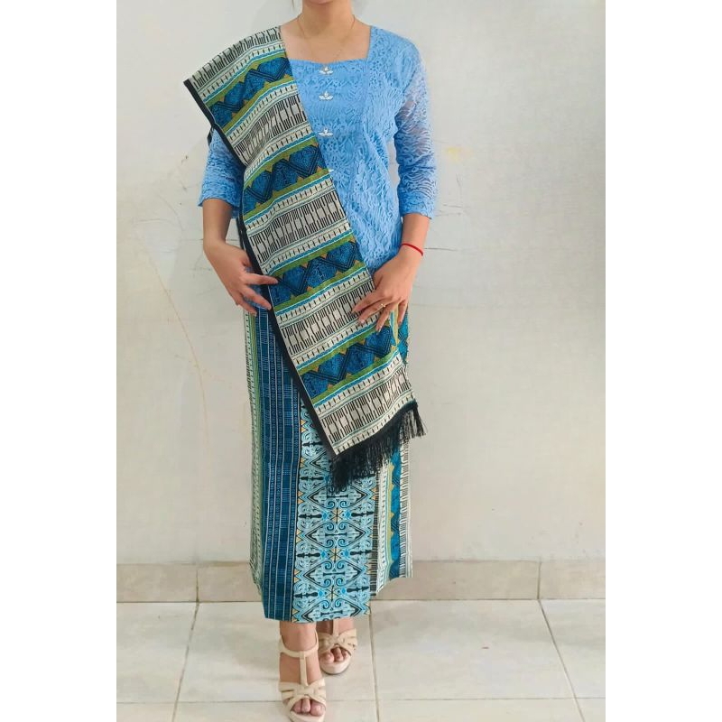 SET KEBAYA ROK JADI FREE SELENDANG BLUS BLOUSE BROKAT BRUKAT VIRAL