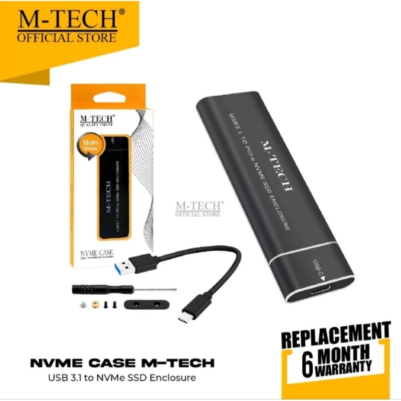 M-Tech Casing SSD NVMe Enclosure Usb 3,1
