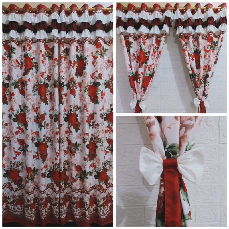 GORDEN SUSUN PONI GORDEN SUSUN PITA RUMBAI GORDEN SUSUN JENDELA GORDEN SUSUN PITA MOTIF BUNGA