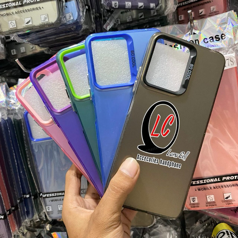 SOFT CASE IMD HYBRID OPPO A55 4G COLOUR PLATE HOLOGRAM POLOS FULL COVER