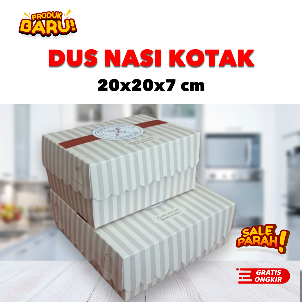 

[ipe paper] Dus Nasi kotak 20 x 20 x 7,5 cm, CUSTOM DESIGN, model pisah, kertas tebal 400 gram