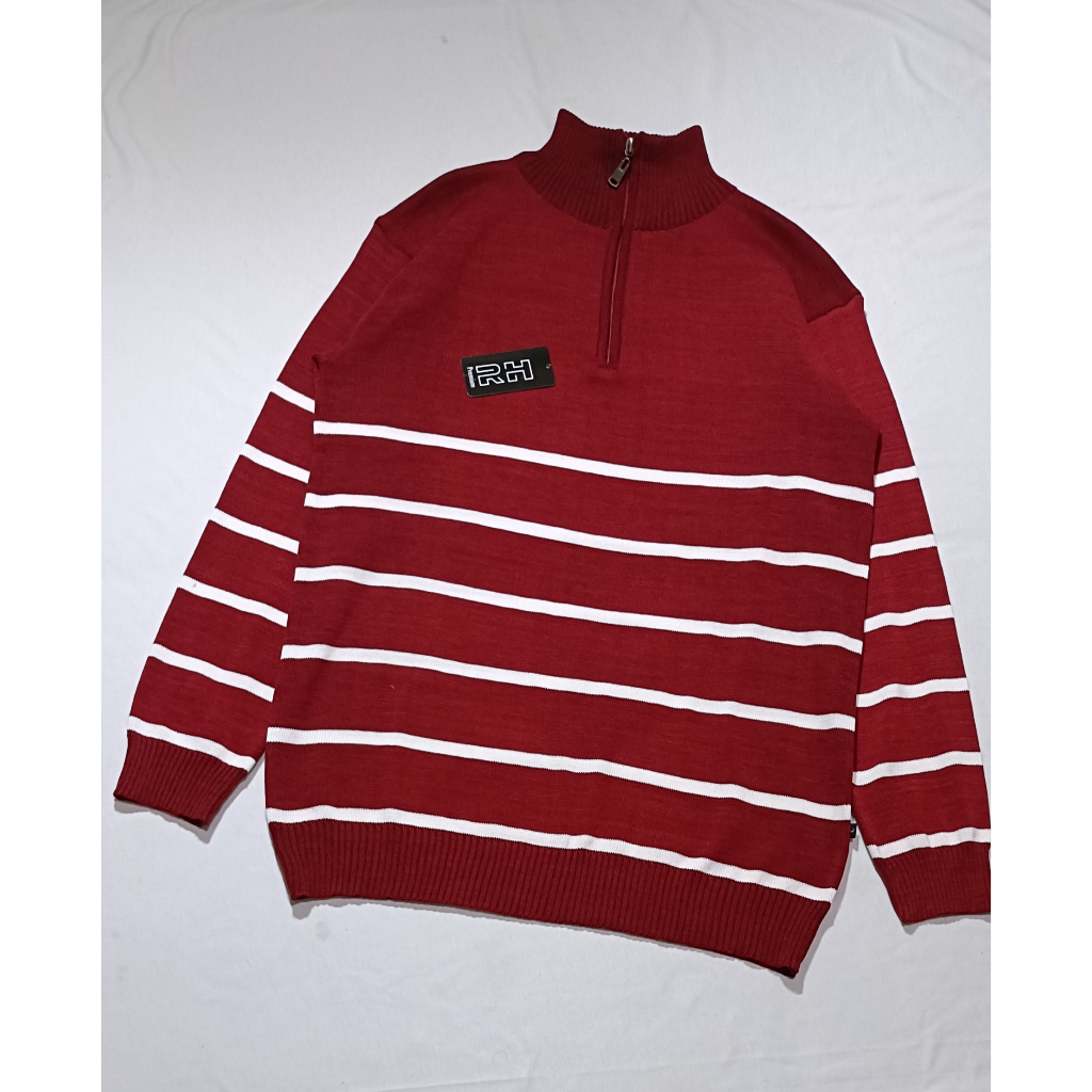 RHcollections - Baju rajut pria kerah tinggi edisi merah putih sweater turtleneck switer kerah panja