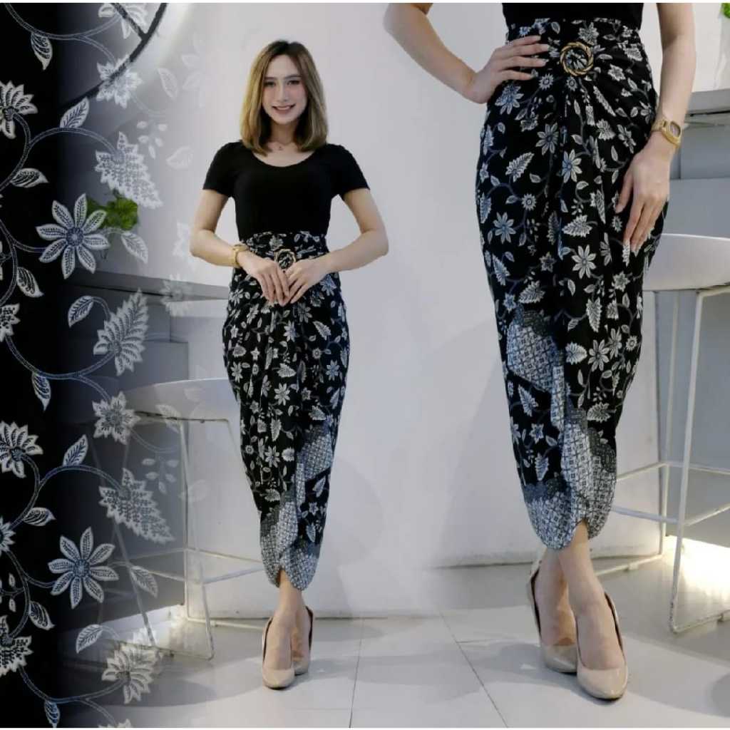 new rok lilit batik hitam rok lilit bawahan kebaya rok wisuda motif kain lilit jarik rok kondangan
