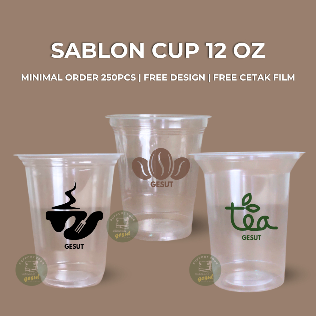 Sablon Cup 12oz Sablon Plastik Cup Murah Sablon Cup Minuman