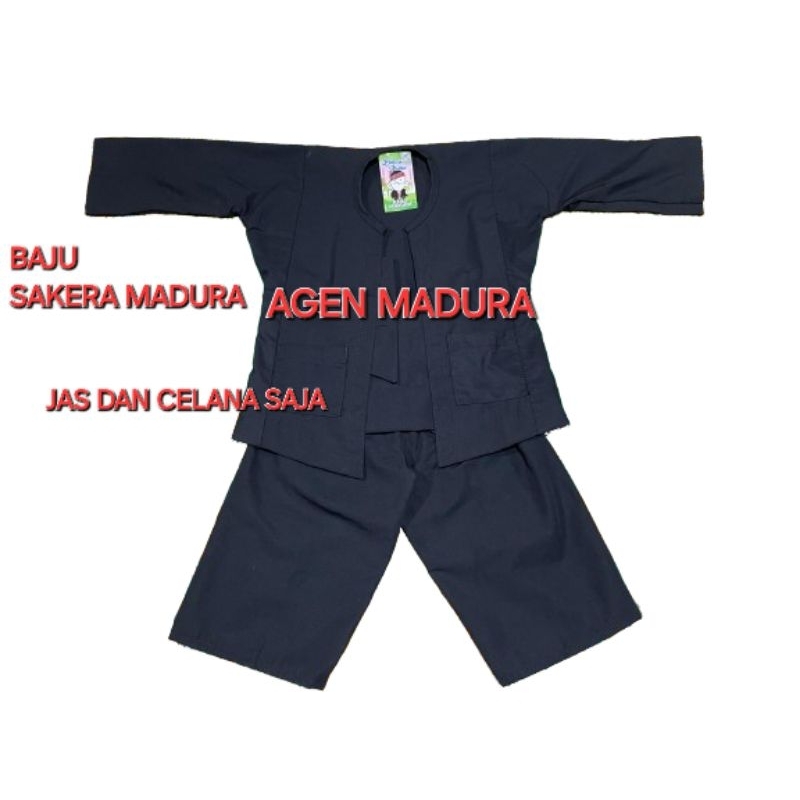 BAJU SAKERA MADURA jas hitam dan celana hitam (bayi-TK&SD)