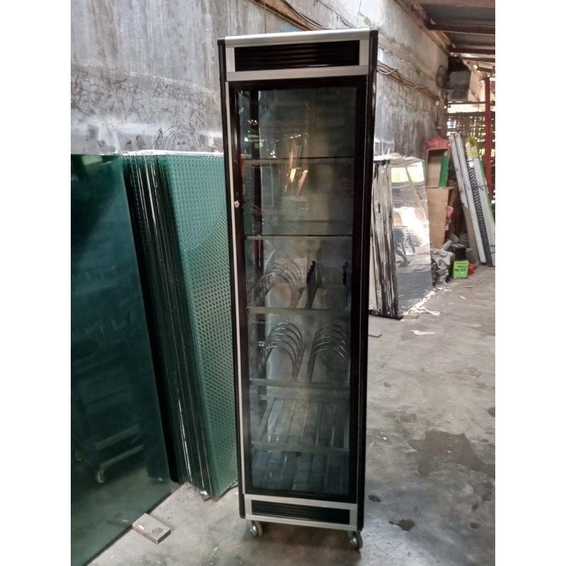 Lemari Rak Piring Kaca 1 Pintu Tutup