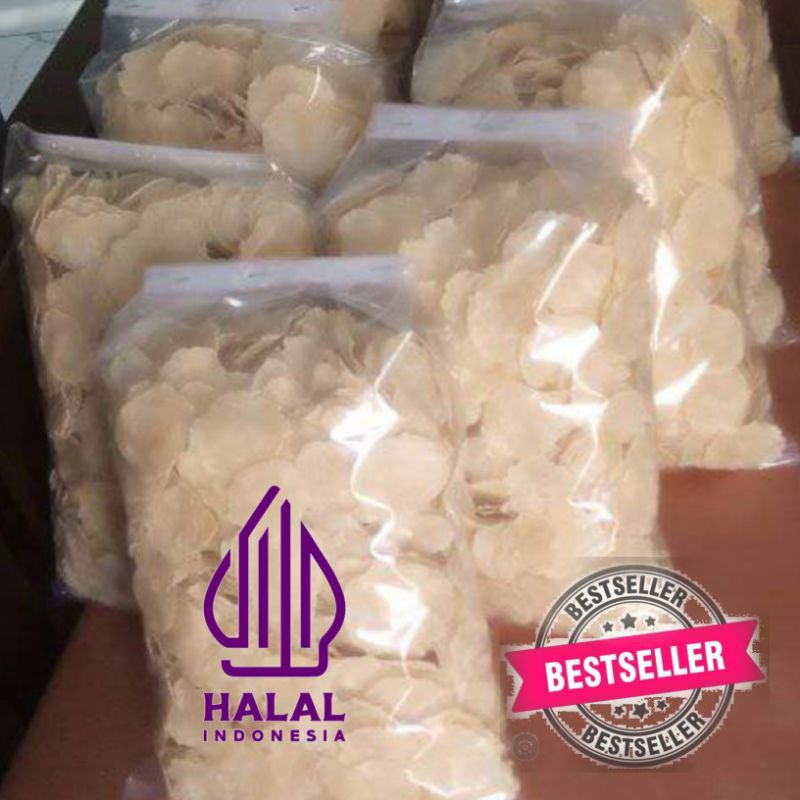 

Produk Terjamin Emping Melinjo Asli gurih renyah 1kg) kering siap goreng