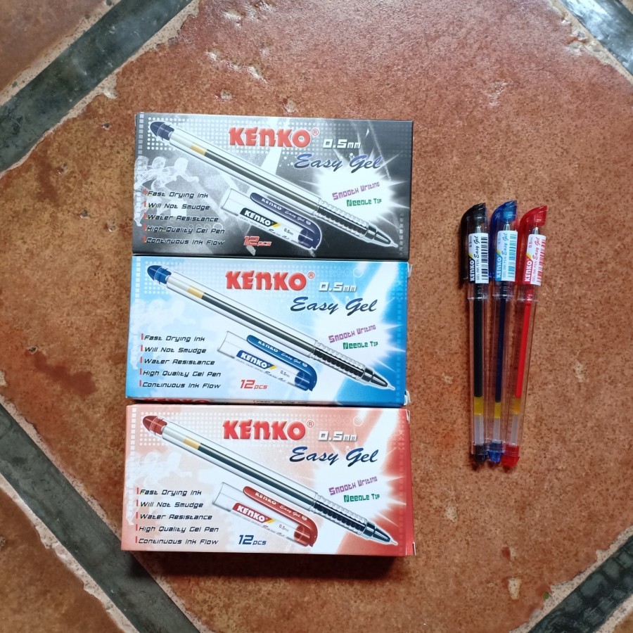 

KENKO - Pulpen Easy Gel Varian Pen 0.5 mm Hitam Biru Merah - pcs