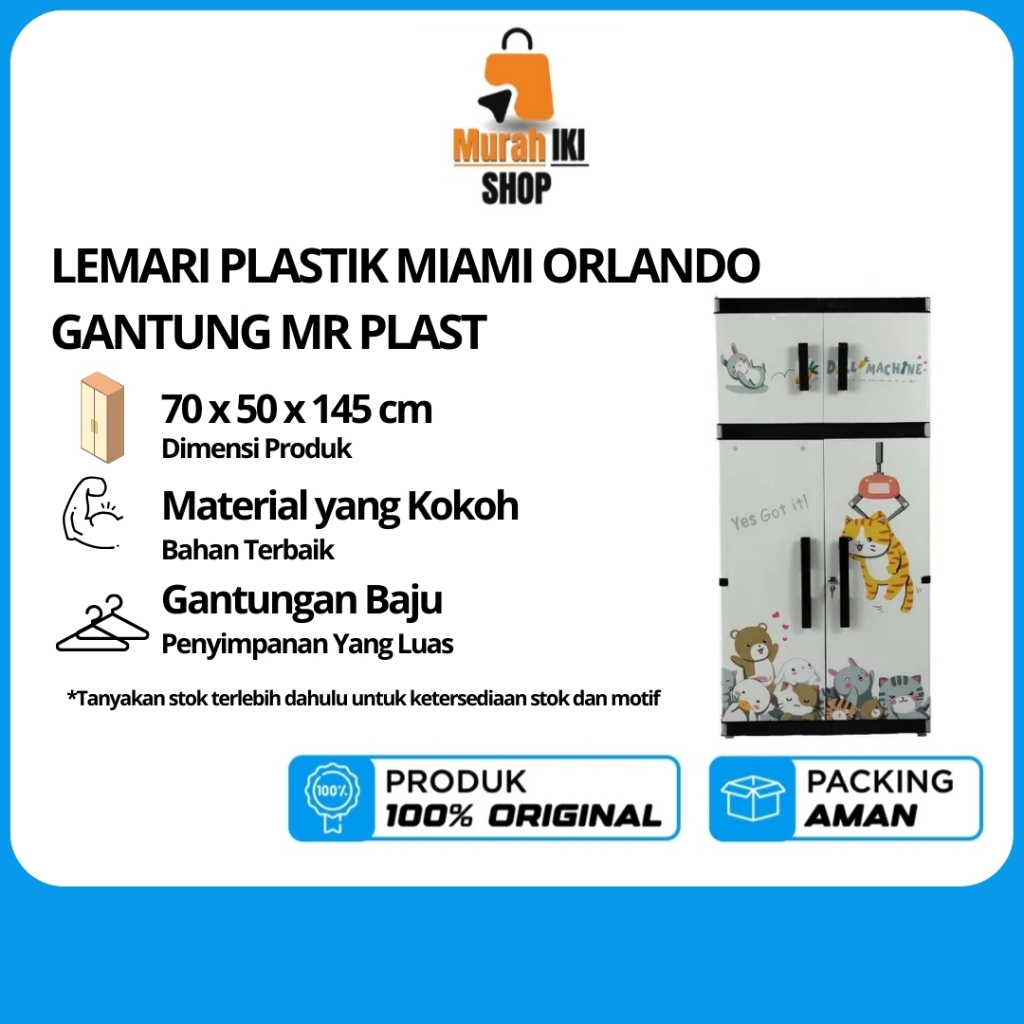LEMARI PLASTIK MIAMI ORLANDO GANTUNG MR PLAST