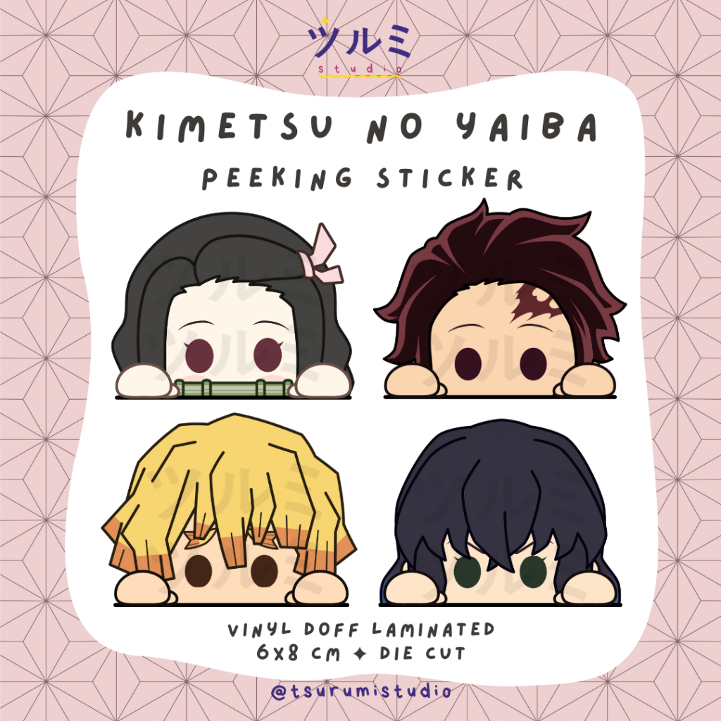 Demon Slayer: Kimetsu No Yaiba Chibi & Peeking Sticker / Peeker Sticker / Stiker Ngintip by tsurumis