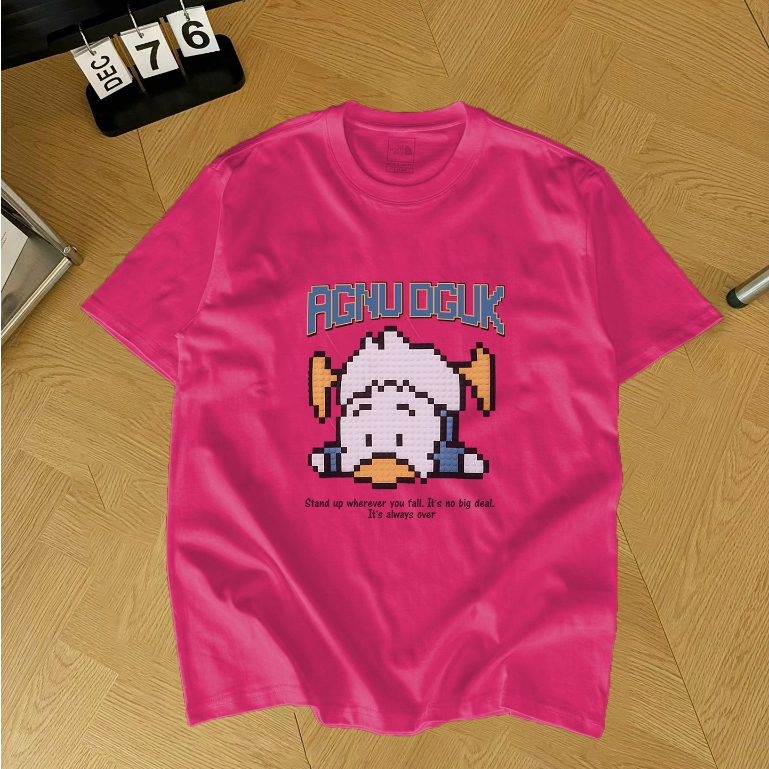 Korea t shirt /kaos oversize wanita/Pola AGNU DGUK T-shirt /Lengan Pendek Kaos Wanita
