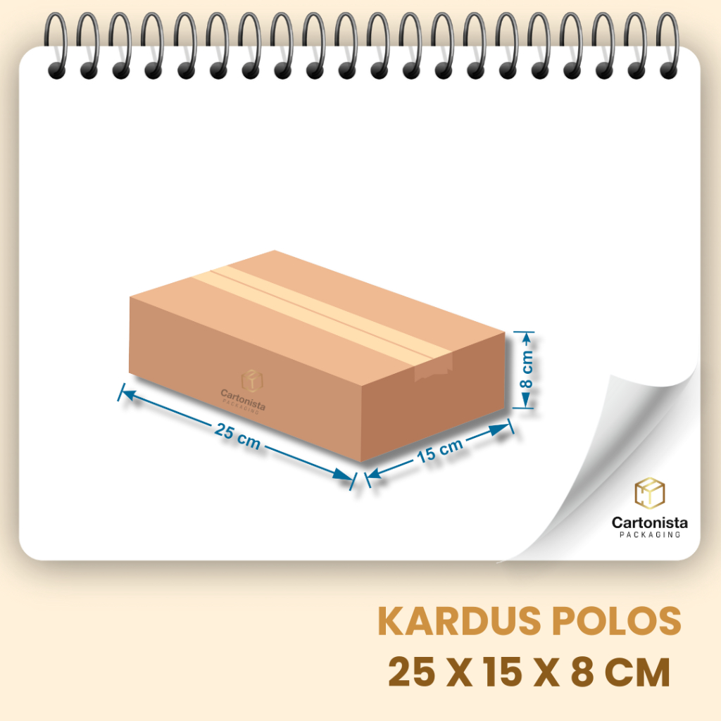 

KARDUS POLOS 25 X 15 X 8 CM - Karton Box Dus Packing Kotak Hampers