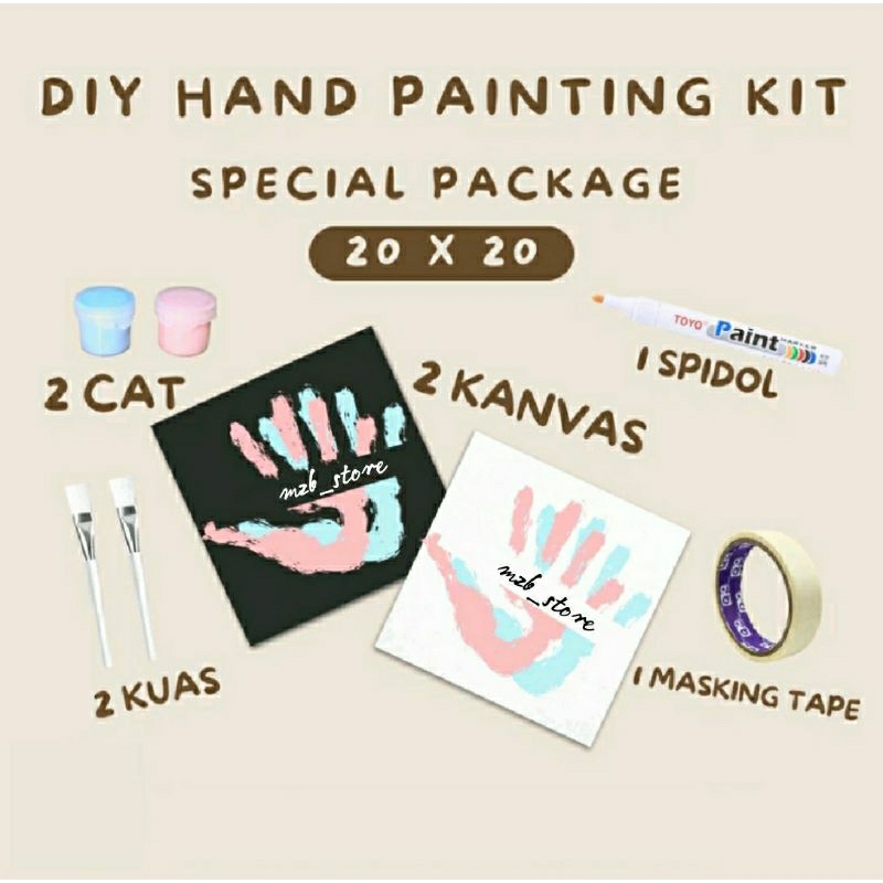 

DIY HAND PAINTING KIT SPECIAL PACKAGE ||Kanvas cap tangan cauple