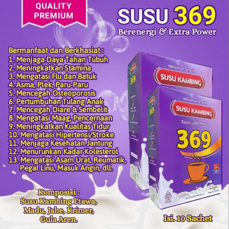 

Susu Kambing Jahe Madu 369 | Susu kesehatan berenergi dan extra power