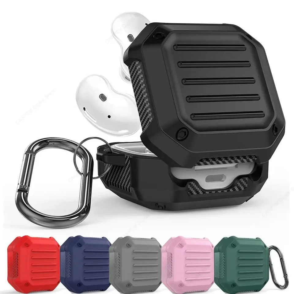 Rugged Carbon Armor Samsung Galaxy BUDS FE Buds LIVE BUDS PRO BUDS 2 BUDS CORE Case Cover