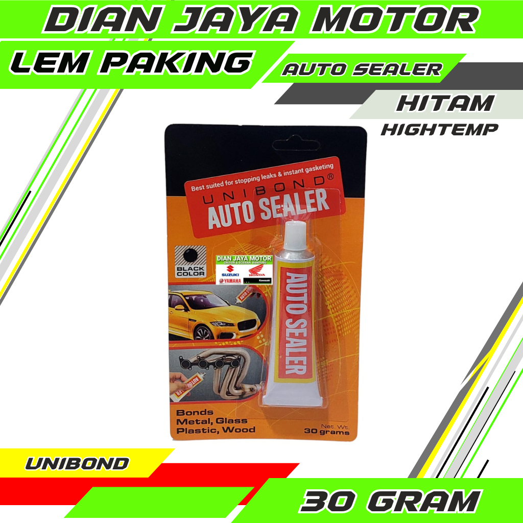 Unibond Auto Sealer 30 Gram Hightemp Lem Paking Hitam Gasket Sealer Super Anti Panas DJM Dian jaya m