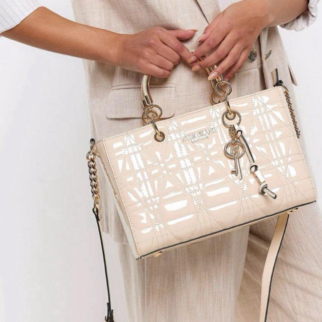 River Island Women's Patent Tote Bag - White Original