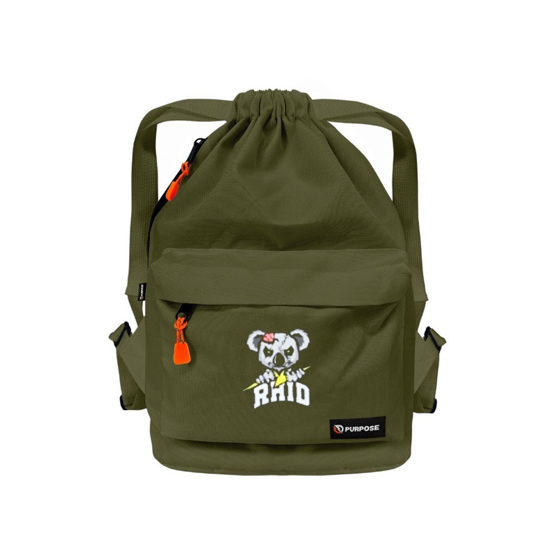 Tas Serut Ransel Hijau army pria wanita