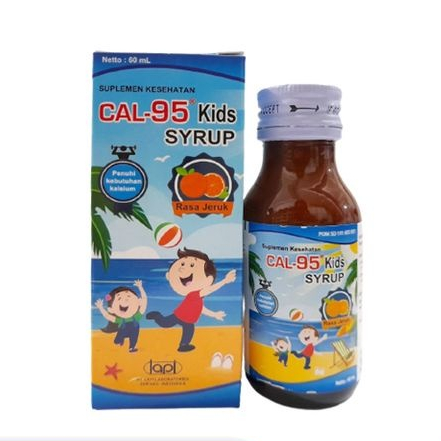 CAL 95 Kids Sirup 60 ml - Vitamin D3 Kalsium Untuk Membantu Pertumbuhan Tulang & Gigi anak / Kalsium