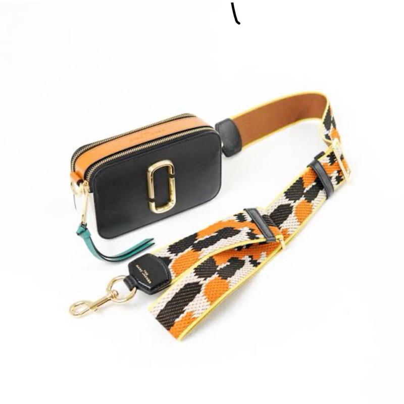 MARC JACOB SNAPSHOT ORANGE BLACK SHOULDER BAG