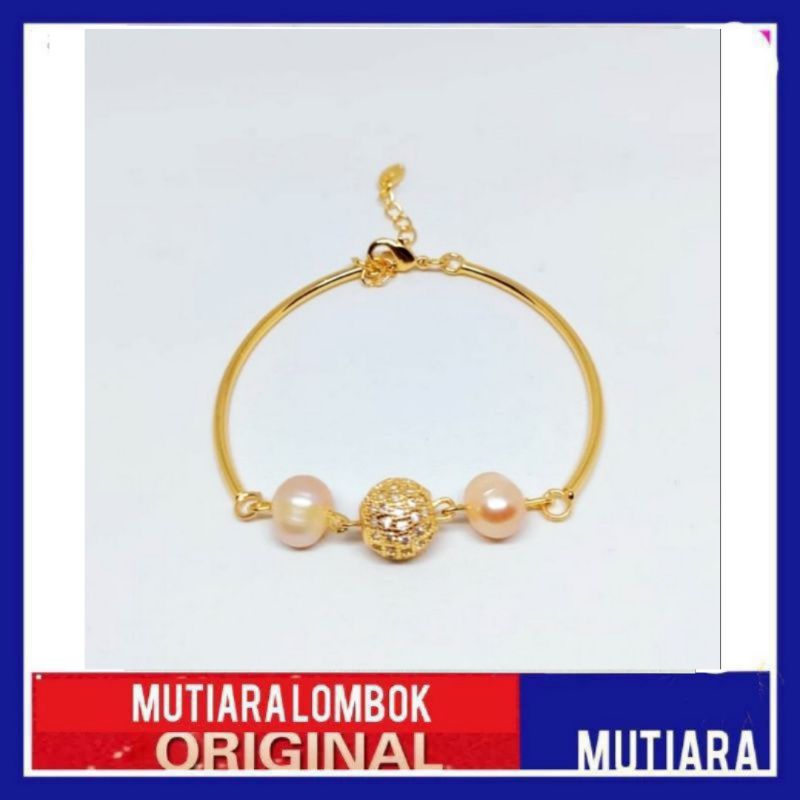 gelang mutiara lombok asli mutiara air tawar ori perhiasan gelang tangan wanita jewellery pearl