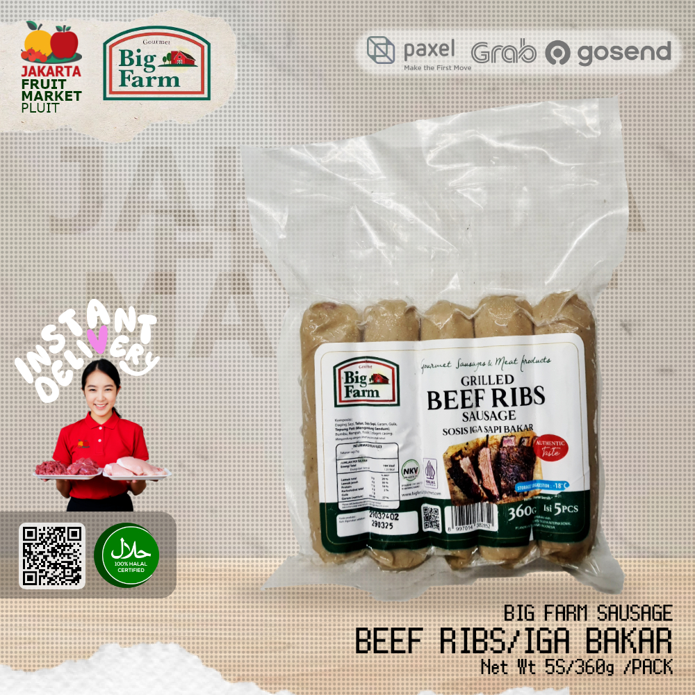 BIG FARM SAUSAGE BEEF RIBS / IGA BAKAR sosis frozen food sapi