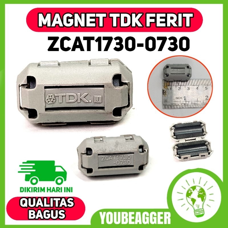 Magnet TDK ferrite Original ZCAT 1730-0730 untuk kabel busi serta coil audio