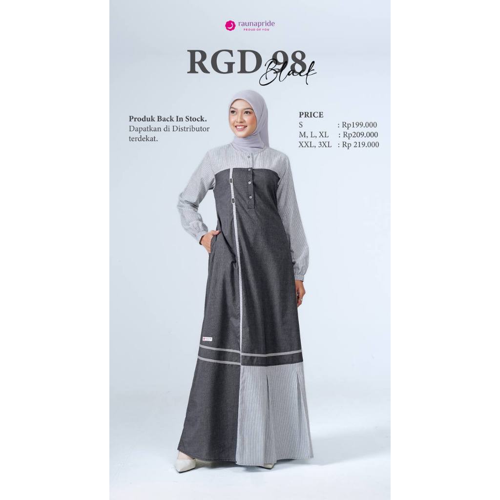 RGD 98 BLACK / GAMIS RAUNA / GAMIS DEWASA / GAMIS RAUNA HITAM / GAMIS MURAH / RAUNA / RGD 98 / GAMIS