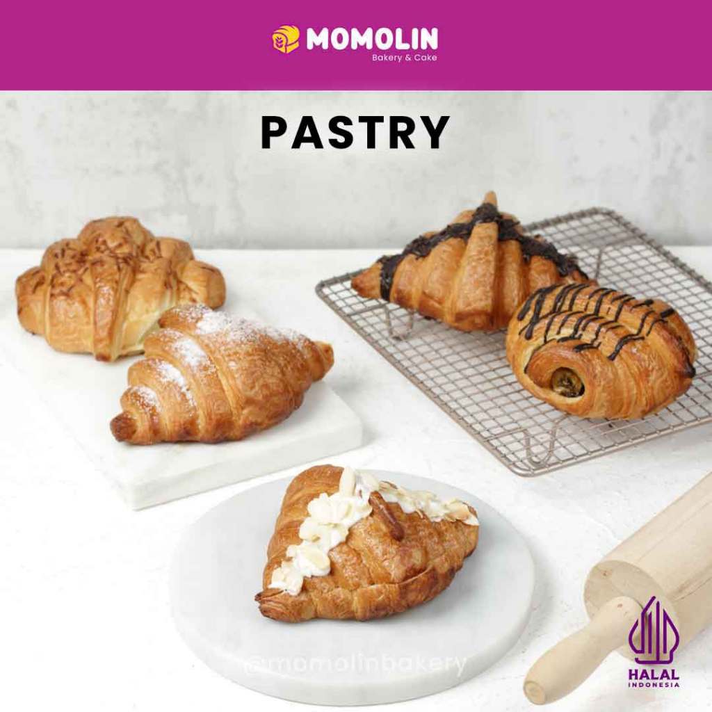 

Croissant Pastry - Croissant Roll Pastry Plain - Raisin Roll - Croissant isi Cokelat - Roti Croisant Momolin Bakery