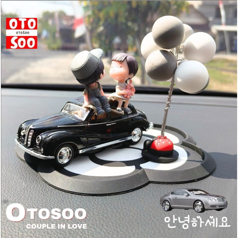 Otosoo Pajangan dashboard Set Mini Ev - Pajangan Set mobil mini Ev - Pajangan Couple in love with mi