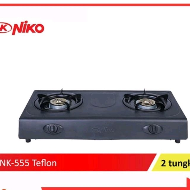 KOMPOR GAS 2 TUNGKU TEFLON NK-555 / KOMPOR NK-555 SNI