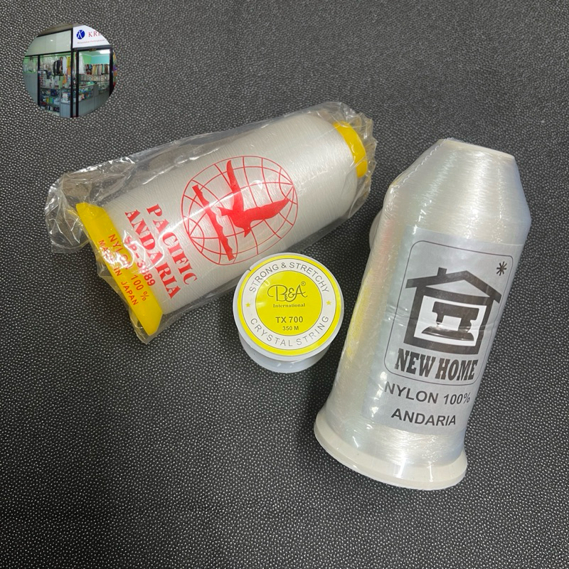benang jahit nilon nylon kenur senur tranparan
