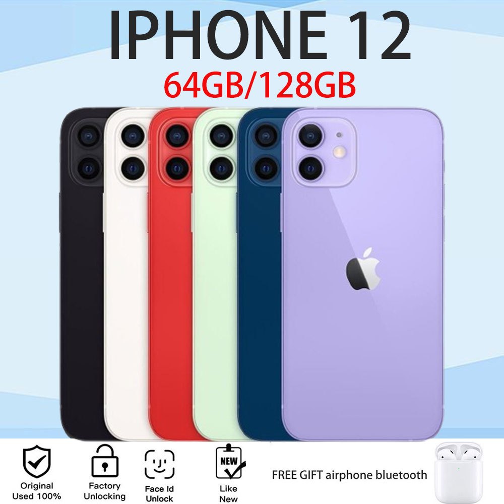IPHONE 12 100% Original 64GB/128GB HP 12  FULLSET MULUS SECOND GOOD CONDITIONS