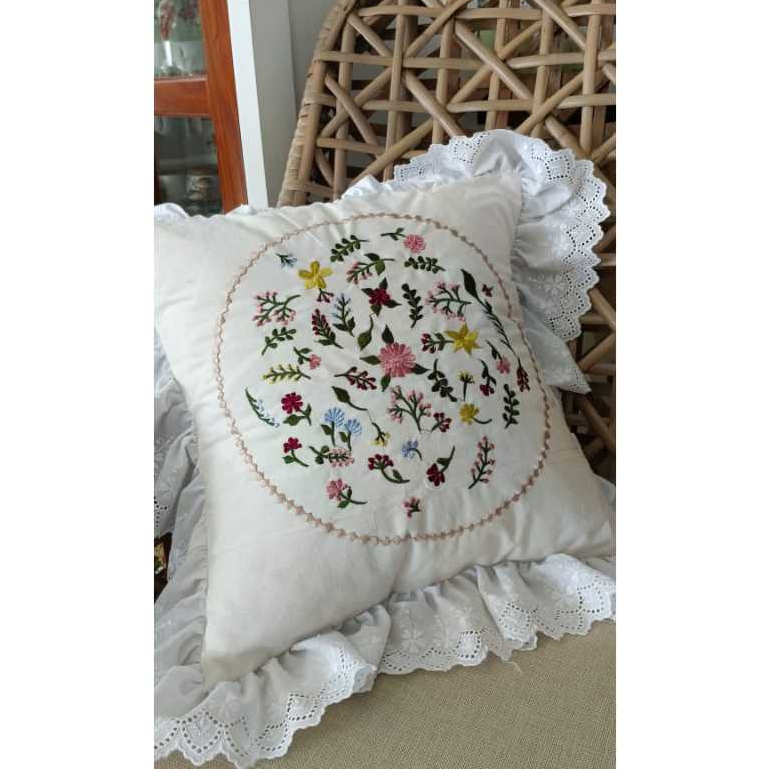 Bantal sofa cantik bordir Bantal dekor cantik estetik