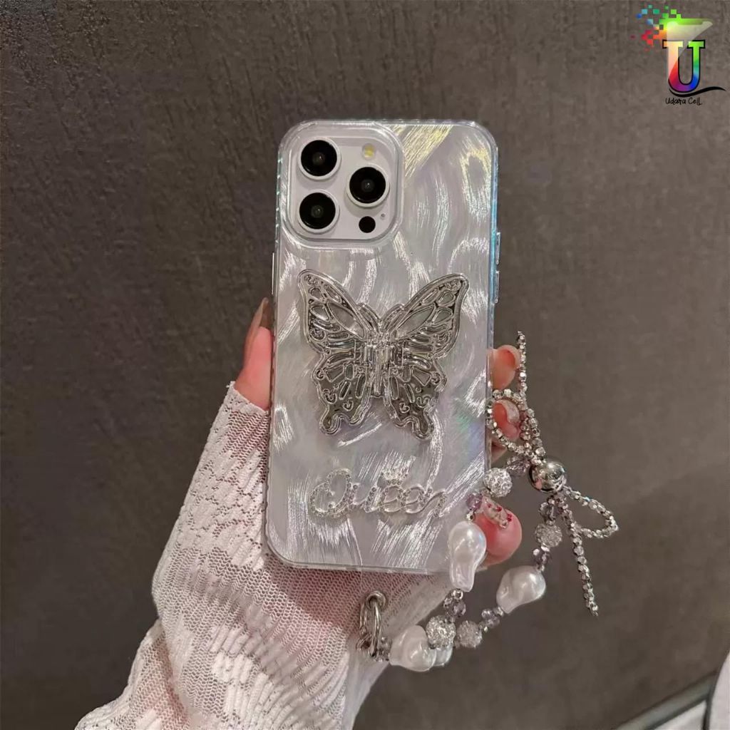 GC176 Queen Butterfly Clarity Swirl Hologram Hardcase Casing Hp For Samsung S21 S22 S23 S24 ULTRA A3