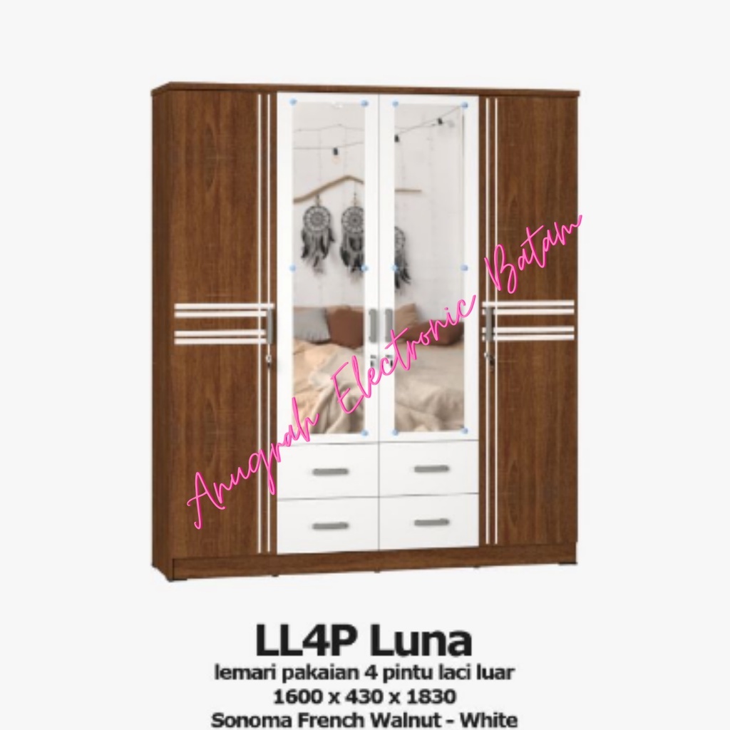 Lemari Pakaian Gstar LL4P Dona 4 Pintu Lemari Pakaian Olympic BATAM